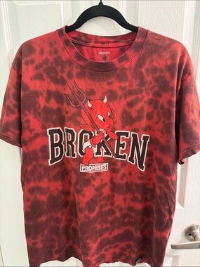 Broken Promises Red Tie-Dye Devil Graphic Tee
